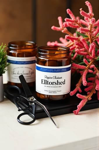 날카로운 스테인리스 스틸 가위 한 쌍이 밝은 나무 책상 위에 놓여 있습니다. 가위 주변에는 다양한 색상의 화려한 종이들이 흩어져 있어 공예에 대한 다재다능함을 보여줍니다. 작은 녹색 식물이 작업 공간에 자연의 느낌을 더해주어 신선하고 영감을 주는 분위기를 만들어냅니다.