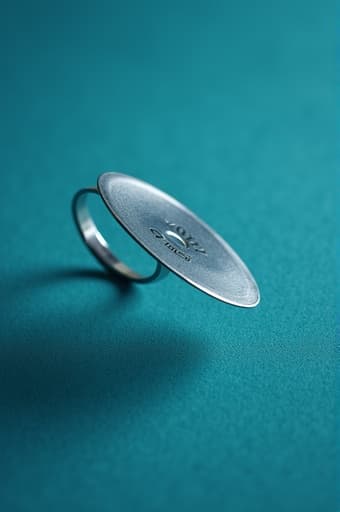 부드러운 파란색 표면 위에 놓인 고급 주방 칼날의 클로즈업 이미지로, 날카로운 가장자리와 반사되는 스테인리스 스틸 마감이 돋보이며, 칼날의 장인정신과 세부 사항에 초점을 맞추고 있습니다.