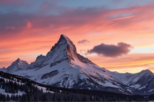 눈 덮인 산맥 - 무료 다운로드 가능한 자연 경관