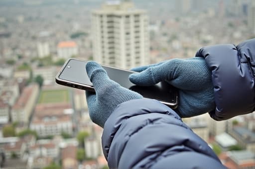 한 사람이 세련되고 현대적인 셀폰을 들고 있는 모습이 보입니다. 셀폰은 고해상도 디스플레이를 보여주고 있으며, 배경은 부드럽게 흐릿한 도시 경관으로 가득 차 있습니다. 주변에는 사람들이 일상을 즐기는 모습이 담겨 있어 분위기가 편안하고 친근하게 느껴집니다.