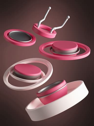 깊은 검은색 배경을 배경으로 한 아름다운 분홍색과 흰색 장식 물체가 두드러져 있으며, 그 우아한 디자인과 부드러운 윤곽을 강조합니다. 부드러운 색조가 고요함을 느끼게 하여 현대적인 집 장식에 완벽한 추가 요소가 됩니다.