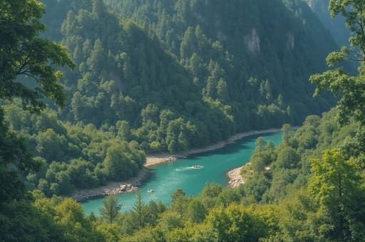 울창한 녹음이 우거진 숲을 흐르는 고요한 강을 묘사한 멋진 고해상도 포스터입니다. 햇빛이 짙은 나뭇잎 사이로 스며들며 맑은 물에 점점이 그림자를 드리웁니다. 생생한 초록색과 강의 부드러운 흐름이 차분한 분위기를 만들어내어, 자연의 느낌을 실내로 가져오는 데 안성맞춤입니다.