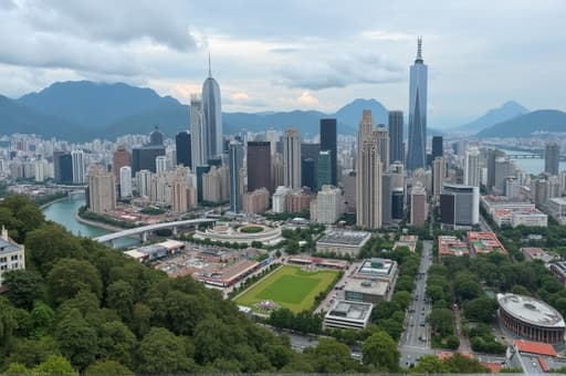 City Skyline and Mountains - 무료 다운로드 가능한 Nature and Urban