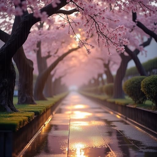 桜の木の小道 - 무료 다운로드 가능한 自然の風景