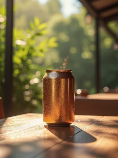 음료 캔, 고급 레스토랑 테라스, 세련되고 편안한