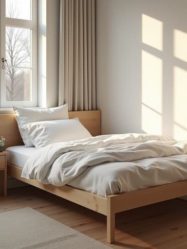 싱글 침대, 가구, 북유럽 스타일 거실, 아늑한 분위기