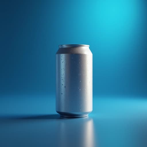음료 캔, 그라데이션 블루 스페이스, 부드럽고 초대하는