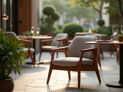 의자, 가구, 고급 레스토랑 테라스, 아늑한 분위기