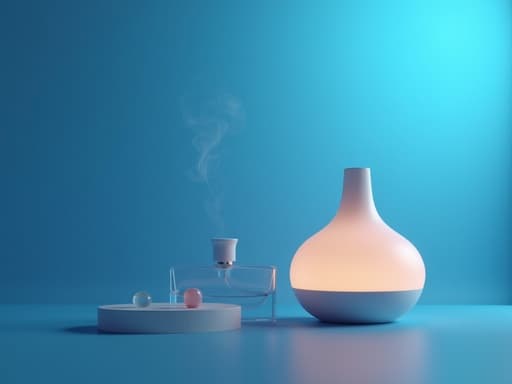 향수 디퓨저, 그라데이션 블루 스페이스, 부드럽고 고요한 분위기