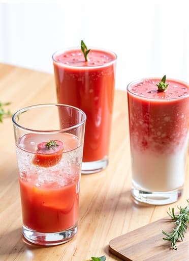 아름답게 제작된 나무 도마가 현대적인 주방의 조리대 위에 두드러지게 놓여 있습니다. 나무의 따뜻하고 자연스러운 색조가 배경의 세련된 스테인리스 가전과 대조를 이룹니다. 신선한 채소와 허브가 도마 주위에 예술적으로 배열되어 요리와 접대에 완벽한 매력적인 분위기를 만들어냅니다.