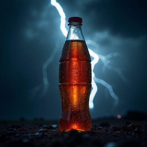 음료수, 음식, 번개가 치는 어두운 폭풍 하늘, 드라마틱, 강렬함
