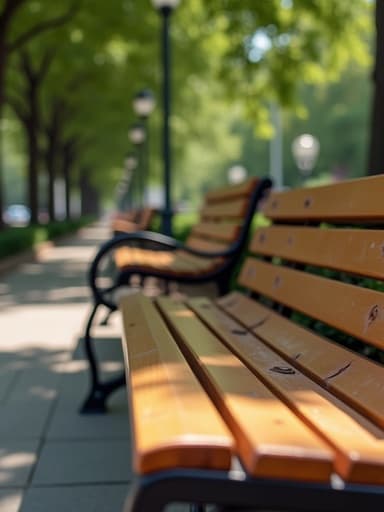 의자, 가구, 도시 공원 벤치, 녹지, 평화롭고 초대하는