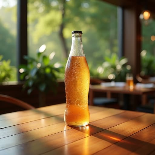 고급 레스토랑 테라스에 있는 식품, 탄산 음료로 우아하고 초대하는 분위기를 자아냅니다.