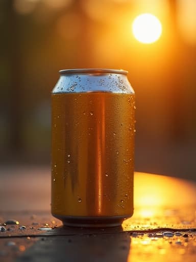 맥주 캔, 황금빛 일몰
