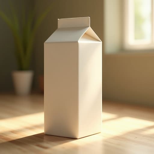 우유 팩, 오후의 따스한 햇살, 따뜻하고 초대하는
