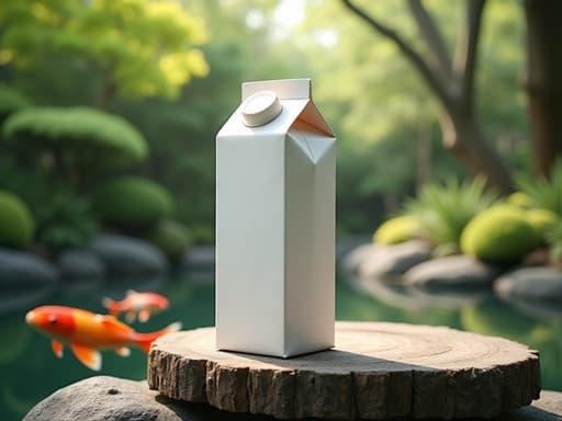 우유 팩, 일본식 정원과 무성한 녹지, 평온한 분위기