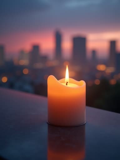 촛불, 황혼의 도시 풍경, 황혼의 분위기