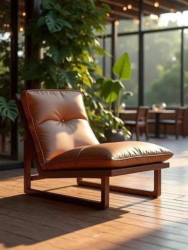 라운지 체어, 고급 레스토랑 테라스, 편안하고 세련된 분위기
