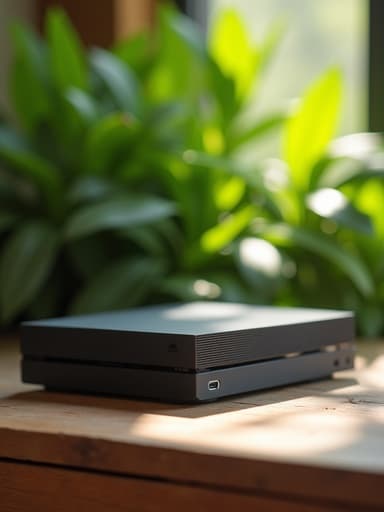 게임 콘솔, 디지털 기기, 생기 넘치는 초록색 봄 잎, 신선하고 생기 있는