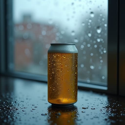비 오는 창가의 맥주