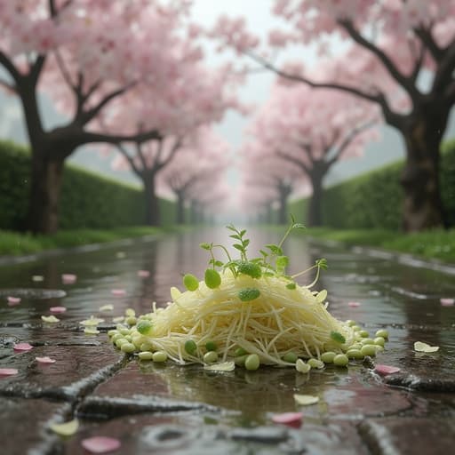 雨の桜通り - 무료 다운로드 가능한 自然風景