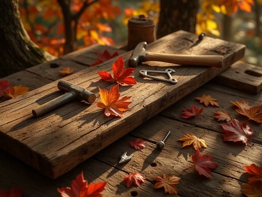 Autumn Leaves and Sunlit Workshop - 무료 다운로드 가능한 Natural Environment