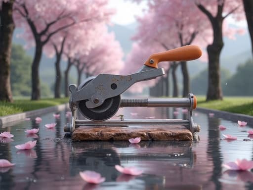 桜の道と雨 - 무료 다운로드 가능한 自然の風景
