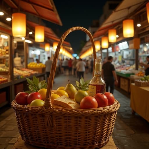 Bustling Night Market Street - 무료 다운로드 가능한 Urban Scene