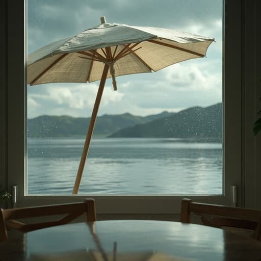 窓から見える雨のビーチ - 무료 다운로드 가능한 ビーチ風景