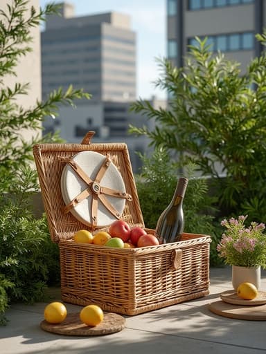 Rooftop Garden with Modern Cityscape View - 무료 다운로드 가능한 Urban Landscape