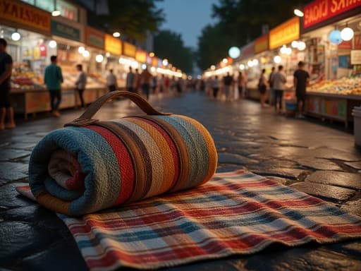Vibrant Night Market Street - 무료 다운로드 가능한 Urban Scene