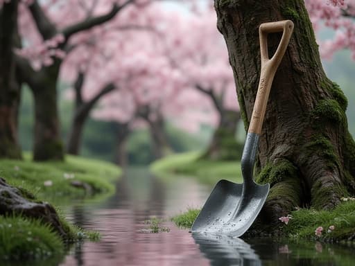 桜の小道と春の雨 - 무료 다운로드 가능한 自然風景