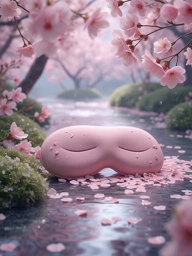 桜の道と春の雨 - 무료 다운로드 가능한 自然風景