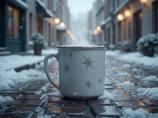 Snow-Dusted Cobblestone Street - 무료 다운로드 가능한 Urban Street