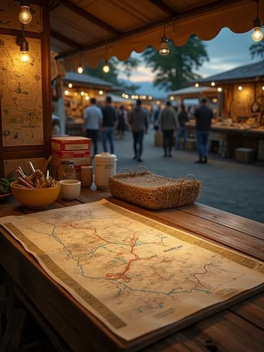 市場の照明の下の屋外テーブル - 무료 다운로드 가능한 市場