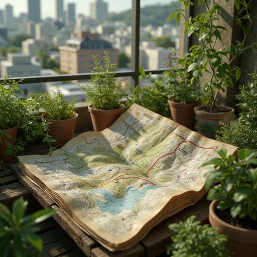 Urban Cityscape with Rooftop Garden - 무료 다운로드 가능한 Urban Background