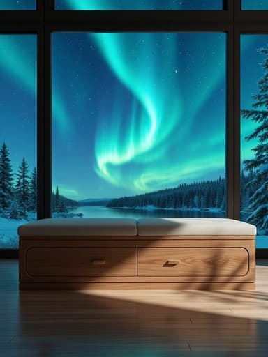 Window with Aurora View - 무료 다운로드 가능한 Interior Scenery