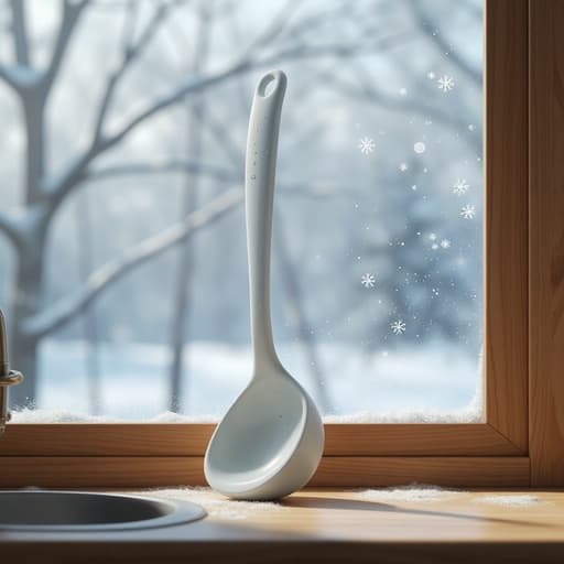 雪の窓がある居心地の良いキッチン - 무료 다운로드 가능한 インテリア