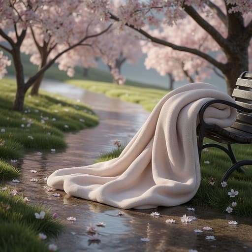 봄비 내린 벚꽃길 - 무료 다운로드 가능한 자연 배경