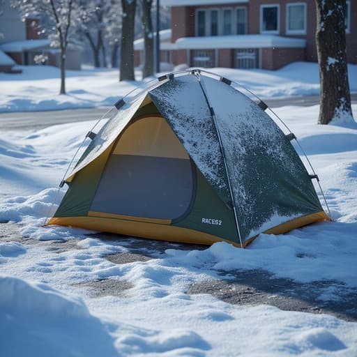 雪に覆われた通りの冬の朝 - 무료 다운로드 가능한 冬の都市風景