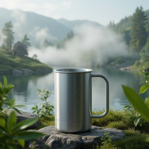 Misty Lake with Lush Greenery - 무료 다운로드 가능한 Natural Landscape