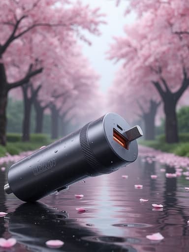 Rain-soaked Cherry Blossom Path - 무료 다운로드 가능한 Nature