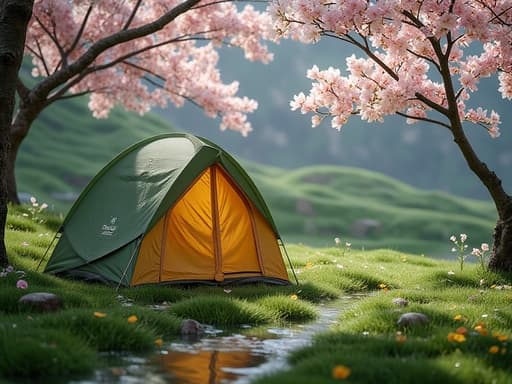 桜満開の春雨景色 - 무료 다운로드 가능한 自然風景