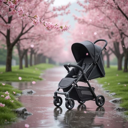 雨に濡れた桜の小道 - 무료 다운로드 가능한 自然