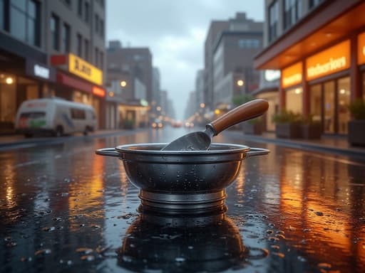 濡れた都市の通り - 무료 다운로드 가능한 都市の背景