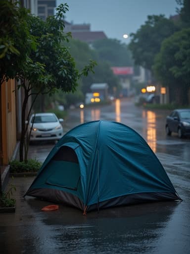 Rain-soaked urban street - 무료 다운로드 가능한 Urban environment