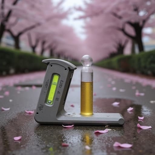 비에 젖은 벚꽃 길 - 무료 다운로드 가능한 자연 경관