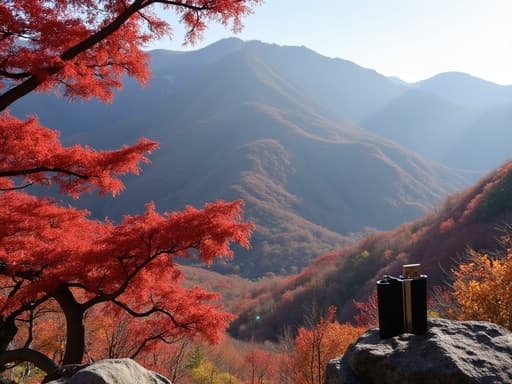 秋の紅葉の山 - 무료 다운로드 가능한 自然の風景