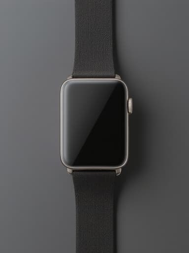 모노톤 그레이 배경에 있는 스마트워치, 세련되고 현대적이며 정교한