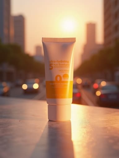 자외선 차단제, 따뜻한 황혼의 도시 풍경, 고요한, 평화로운